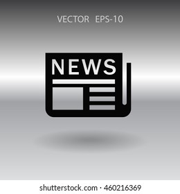 Icono plano de las noticias