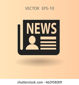Flat  icon of news