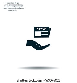 Flat icon of news
