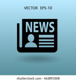 Icono plano de las noticias