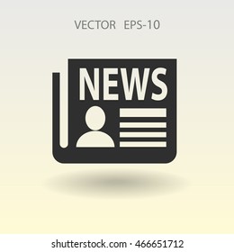Flat  icon of news