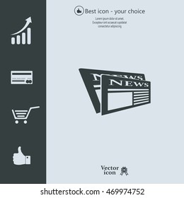 Flat icon of news