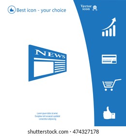 Flat icon of news