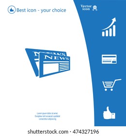 Flat icon of news