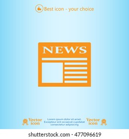 Flat icon of news