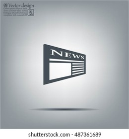 Flat icon of news