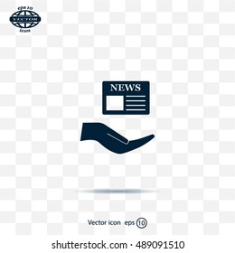 Flat icon of news
