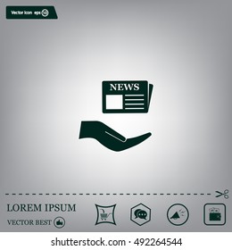 Flat icon of news