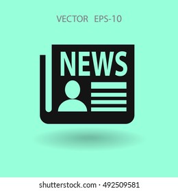 Icono plano de las noticias