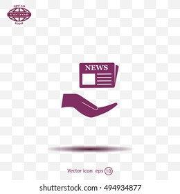 Flat icon of news