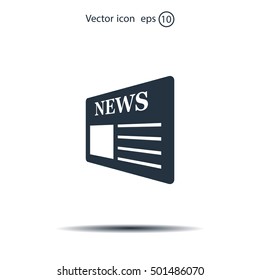 Flat icon of news