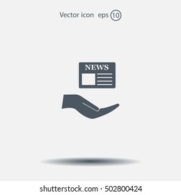 Flat icon of news