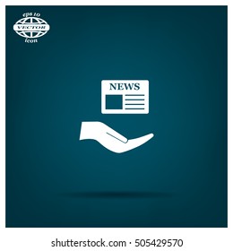Flat icon of news