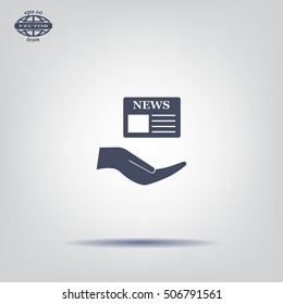 Flat icon of news