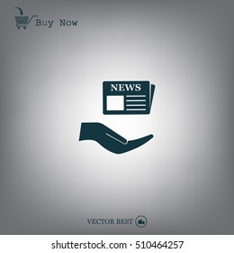 Flat icon of news