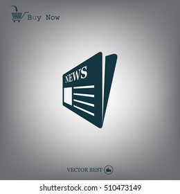 Flat icon of news