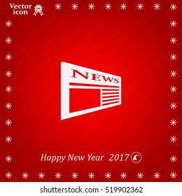Flat icon of news