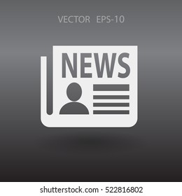 Flat  icon of news