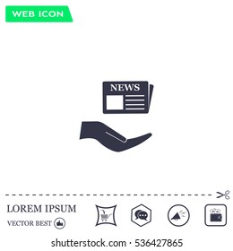 Flat icon of news