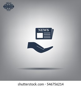 Flat icon of news