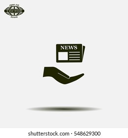 Flat icon of news