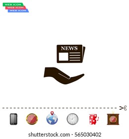 Flat icon of news