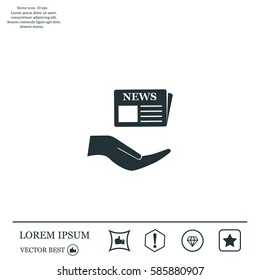 Flat icon of news