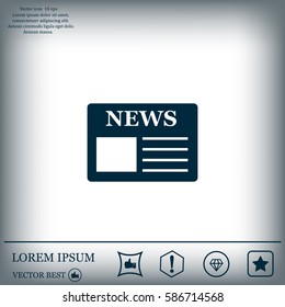 Flat icon of news