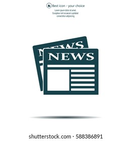 Flat icon of news