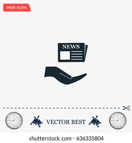 Flat icon of news