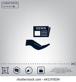 Flat icon of news