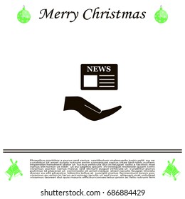 Flat icon of news