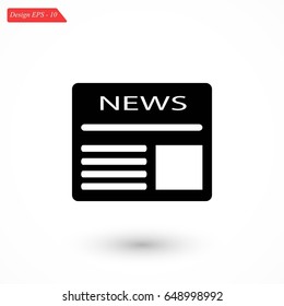 Flat icon of news, flat design best vector icon