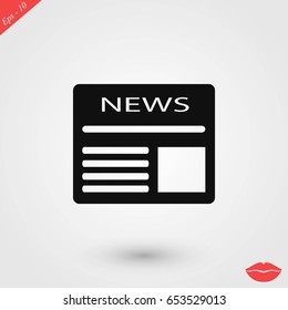 Flat icon of news, flat design best vector icon