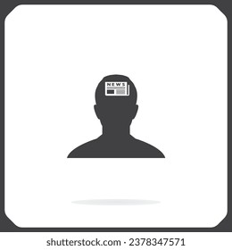 Flat icon of news. News vector icon.