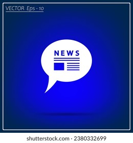 Flat icon of news. News vector icon.