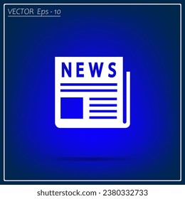 Icono plano de las noticias. Icono vector de noticias.