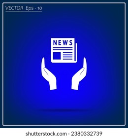 Flat icon of news. News vector icon.