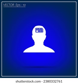 Flat icon of news. News vector icon.