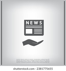 Flat icon of news. News vector icon.