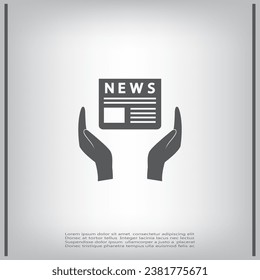 Flat icon of news. News vector icon.