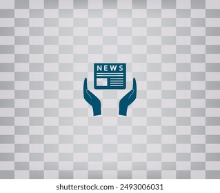 Icono plano de las noticias. Icono de Vector de Noticias.