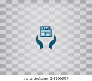 Flat icon of news. News vector icon.
