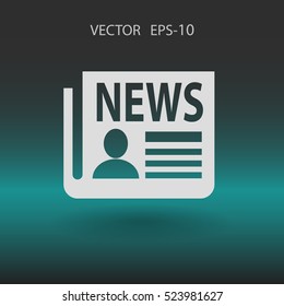 Icono plano de las noticias. ilustración vectorial