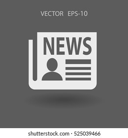 Icono plano de las noticias. ilustración vectorial