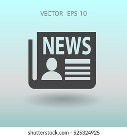 Flat  icon of news. vector illustration