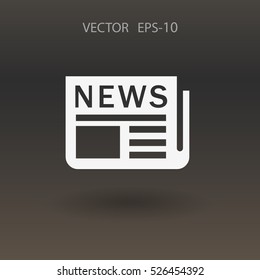 Flaches Symbol der Neuigkeiten. Vektorgrafik