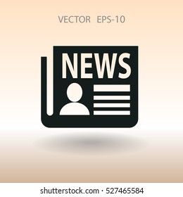 Flat  icon of news. vector illustration