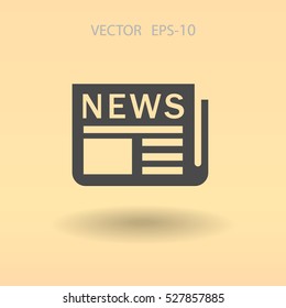 Flat  icon of news. vector illustration