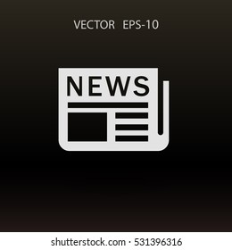 Flat  icon of news. vector illustration